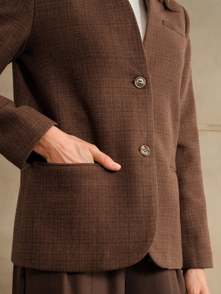 Isabella Vintage Retro Thick Woolen Sophisticated Blazer