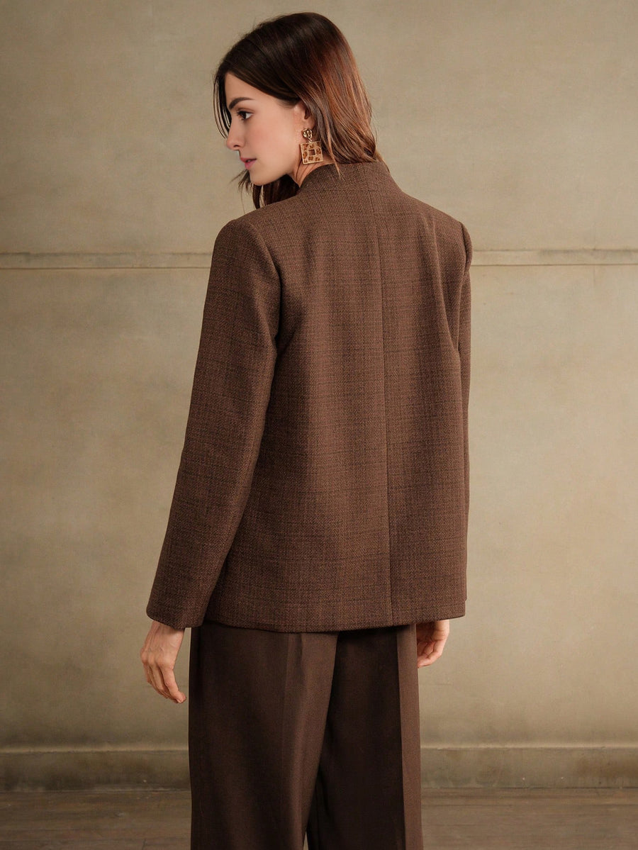 Isabella Vintage Retro Thick Woolen Sophisticated Blazer