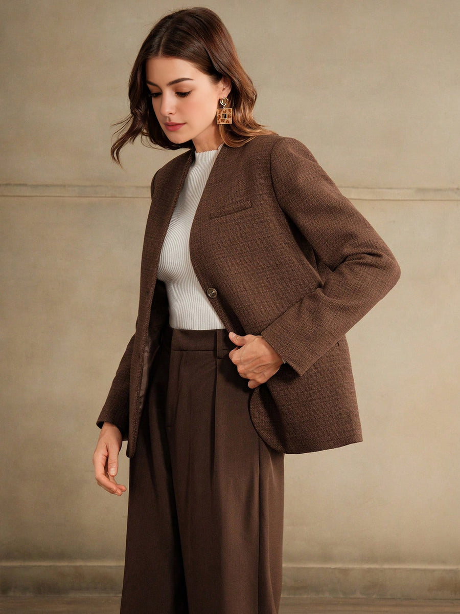 Isabella Vintage Retro Thick Woolen Sophisticated Blazer