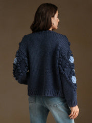Isabella Crew Neck Long Sleeve Thick Knitted Loose Casual Sweater Jacket