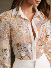 Isabella Women's Casual Long Sleeve Blouse With Embroidery